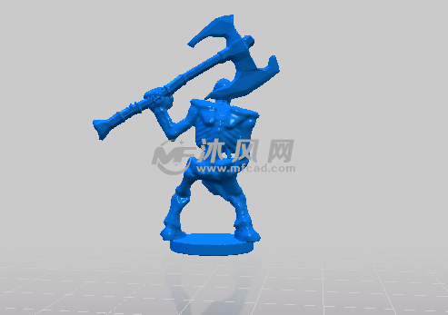 战斧人的后视图