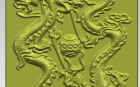 二龙戏珠浮雕模型