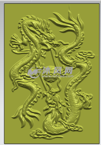 二龙戏珠浮雕模型