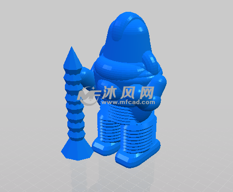 手拿武器的机器大兵轴测图