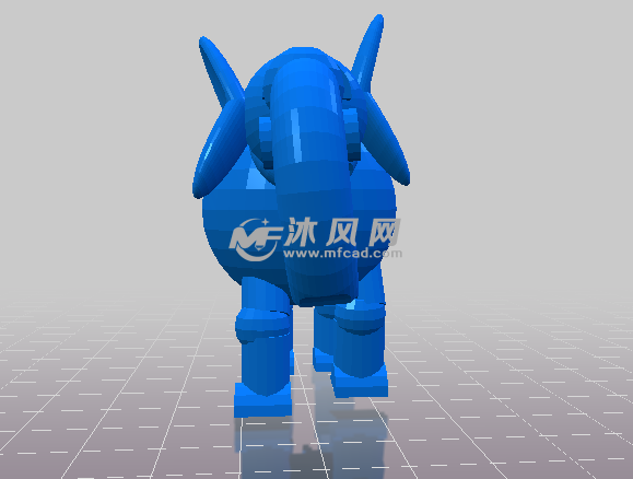 木偶象模型正视图