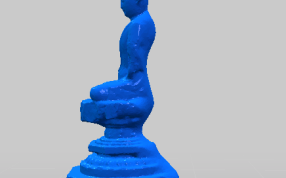 打坐的学者侧视图