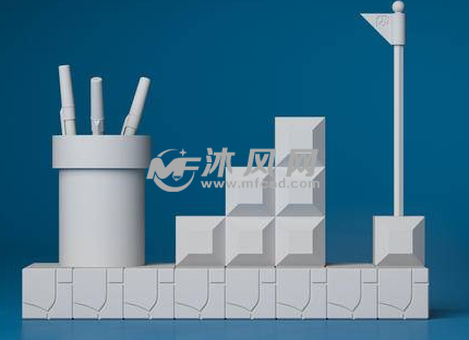 笔筒三维建模图