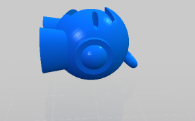 玩具挂件的侧视图