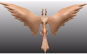 半鹿半鸟怪后视图