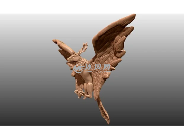 半鹿半鸟怪左视图