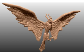 半鹿半鸟怪右视图