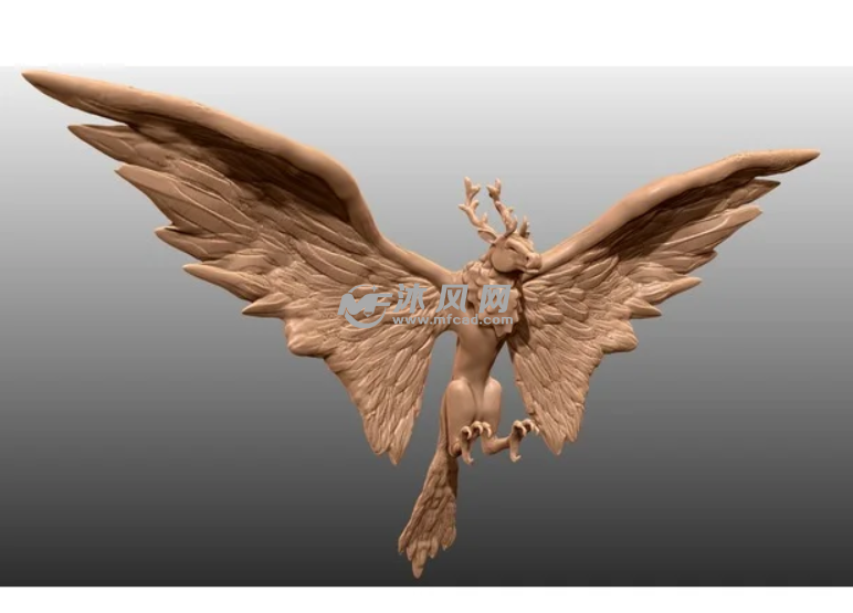 半鹿半鸟怪右视图