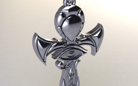 十字吊坠轴测图