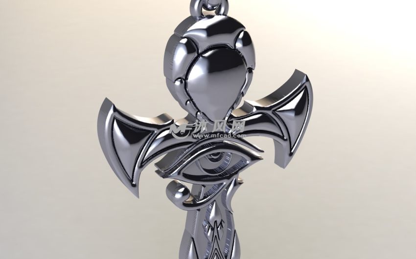 十字吊坠轴测图