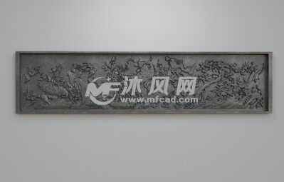 白鸟朝凤浮雕正视图