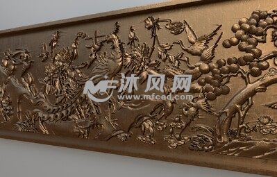 白鸟朝凤浮雕效果图