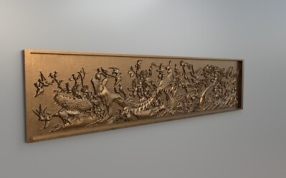 白鸟朝凤浮雕轴测图