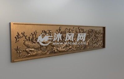 白鸟朝凤浮雕轴测图