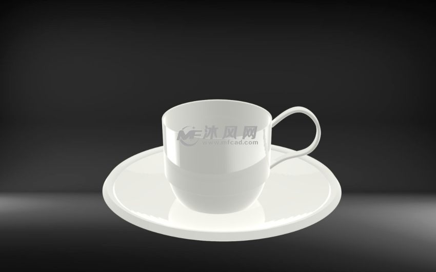 茶杯茶碟套件渲染图