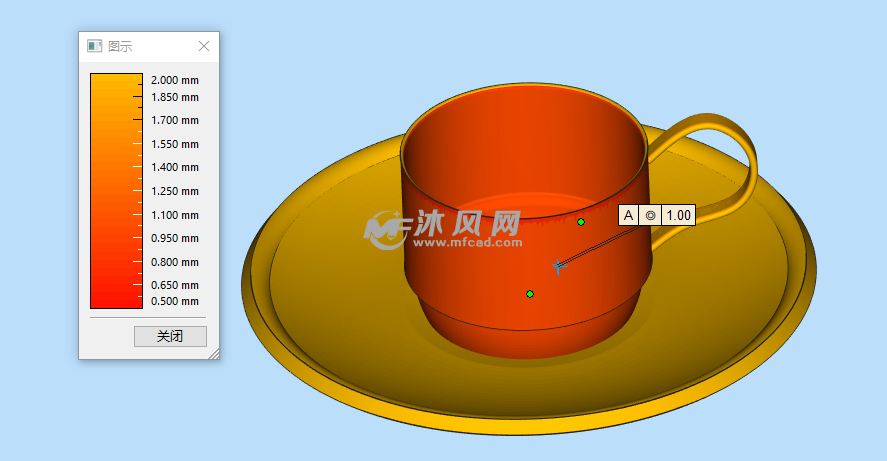 茶杯茶碟套件壁厚分析