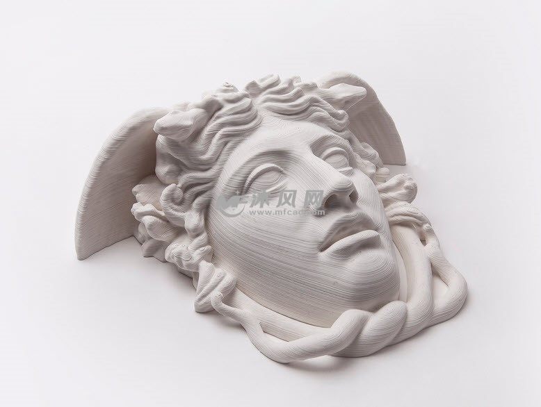 蛇发女怪美杜莎头像右侧面特写