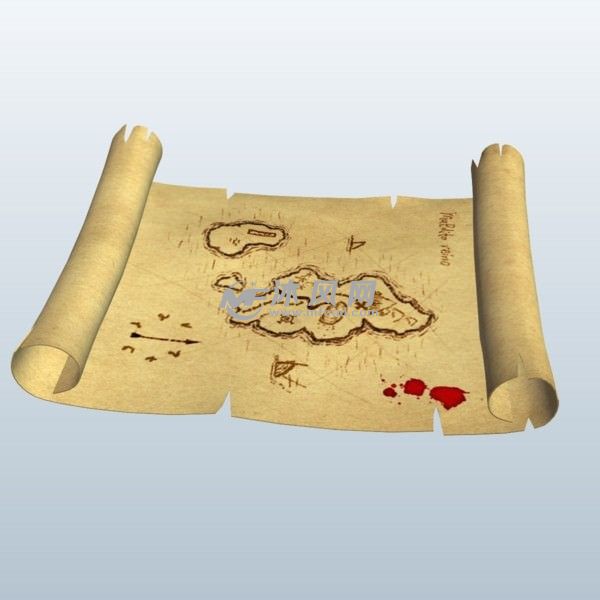 海盗藏宝图卷轴