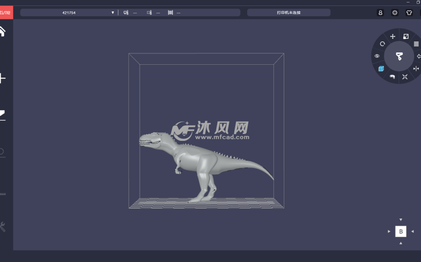 霸王龙模型侧视图
