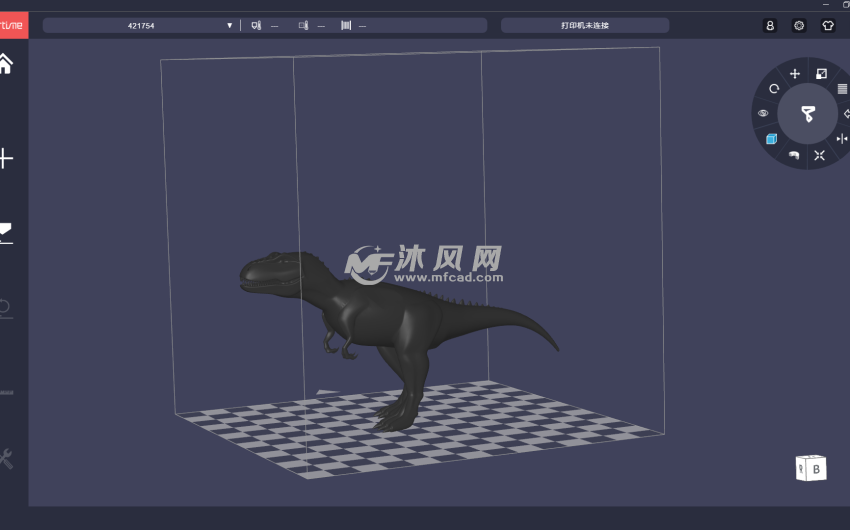 霸王龙模型斜二测视图