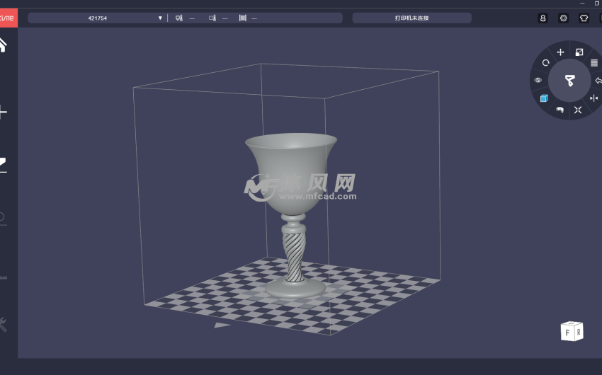 夜光杯斜二测视图