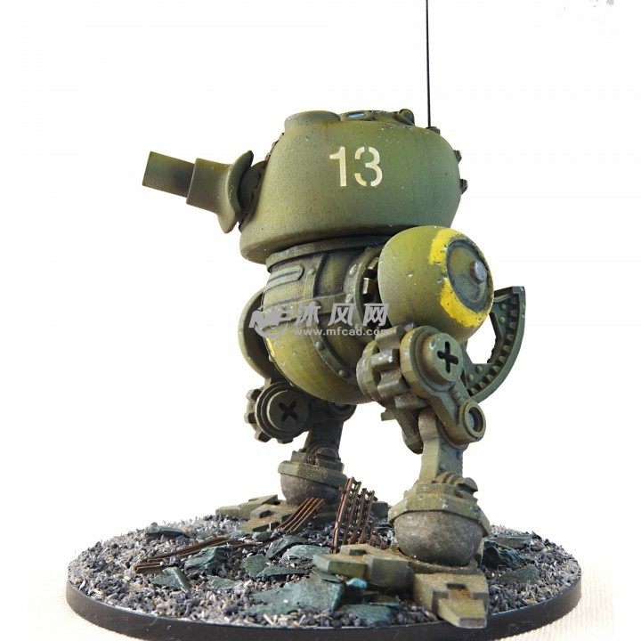 DIY外星大战鸡形坦克3D打印模型成品侧视图