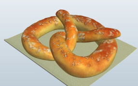 餐巾上的大椒盐卷饼