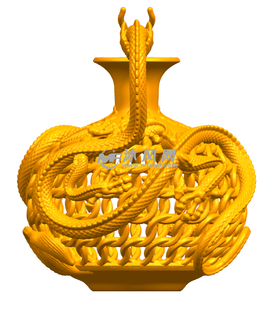 中国经典双龙瓶模型