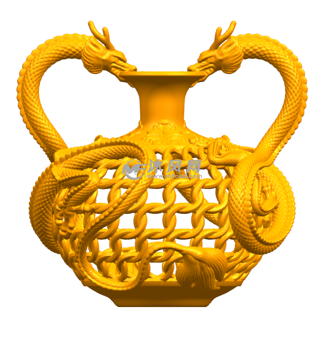 中国经典双龙瓶正面