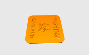 恐怖标志黄色渲染