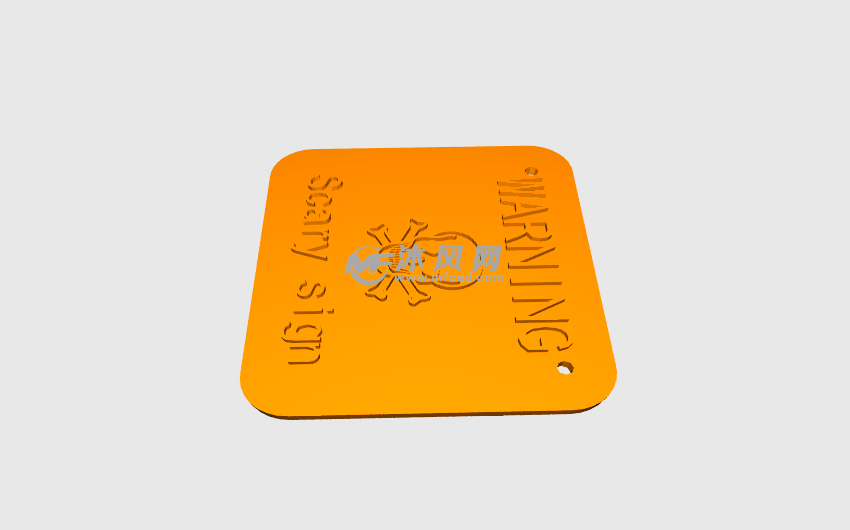 恐怖标志黄色渲染