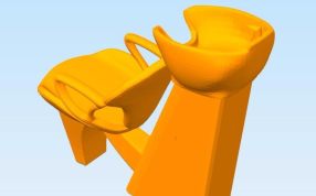 干洗头发座椅背面