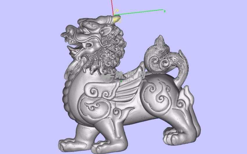 麒麟摆件左视图