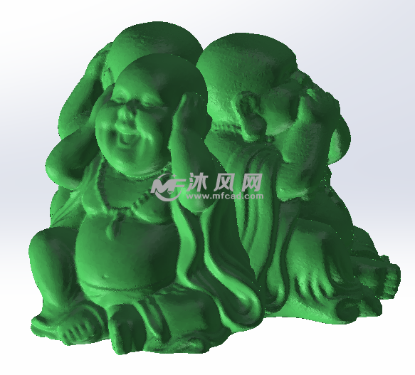 三面佛像绿色效果