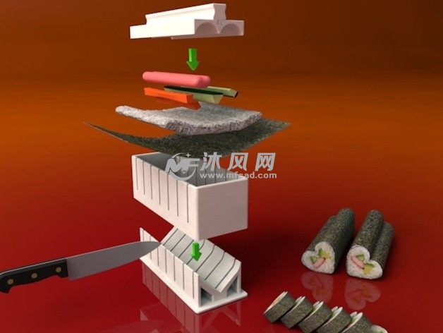 寿司模具三维模型