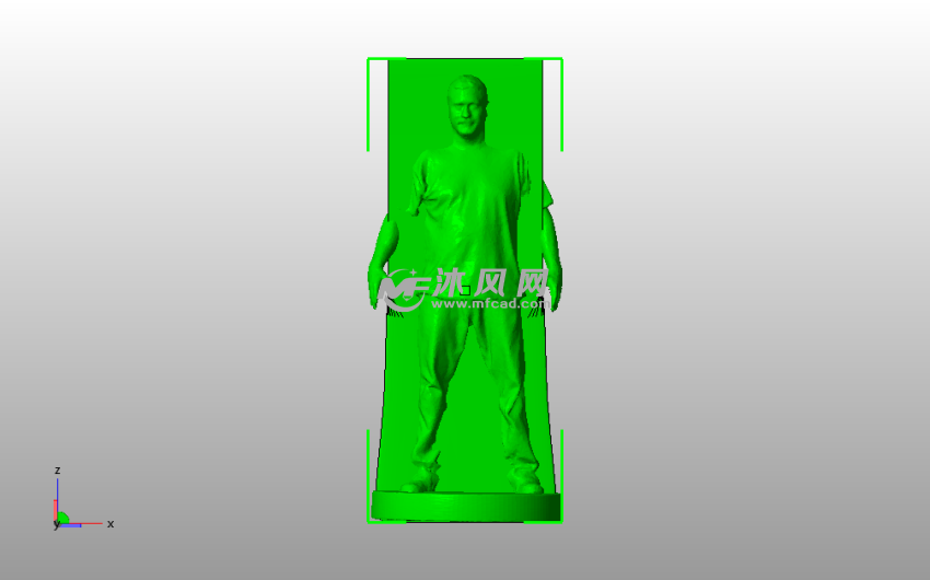 人像浮雕模型主视图