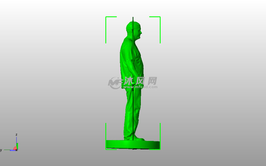 人像浮雕模型侧视图