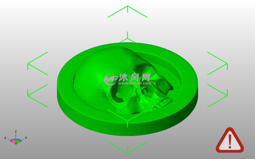 头骨硬币冰箱贴斜视图