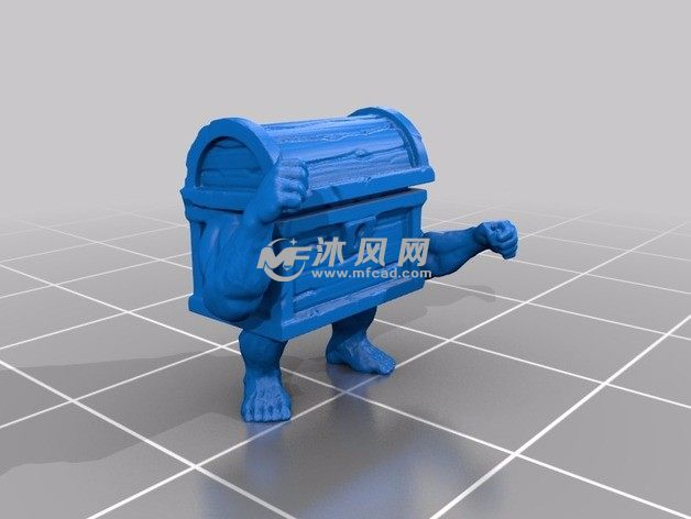 箱子困住的巨人斜视图