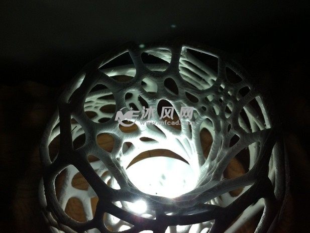 装上灯泡的灯罩实物