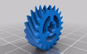 斜齿轮20mm侧视图