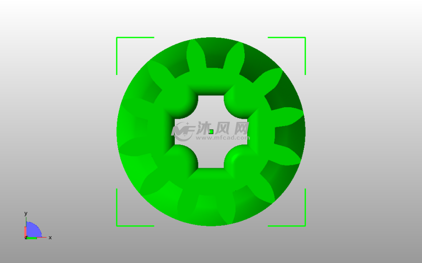 斜齿轮12mm俯视图
