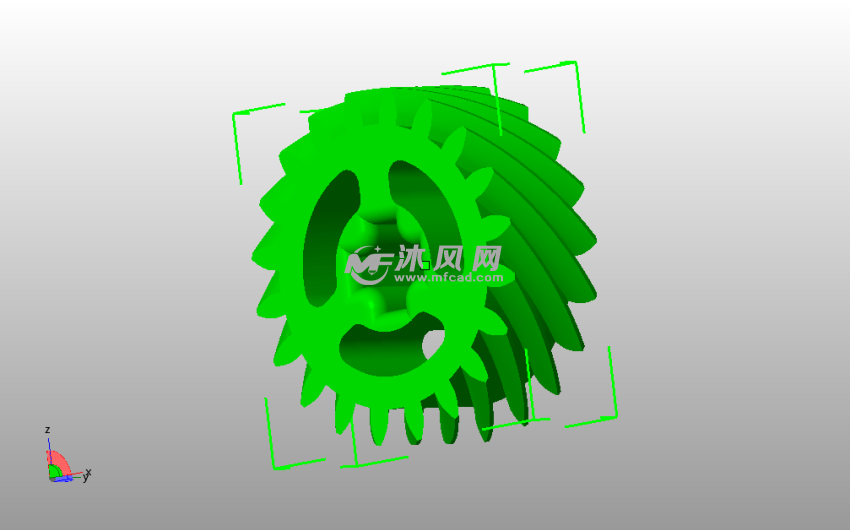 斜齿轮20mm斜视图