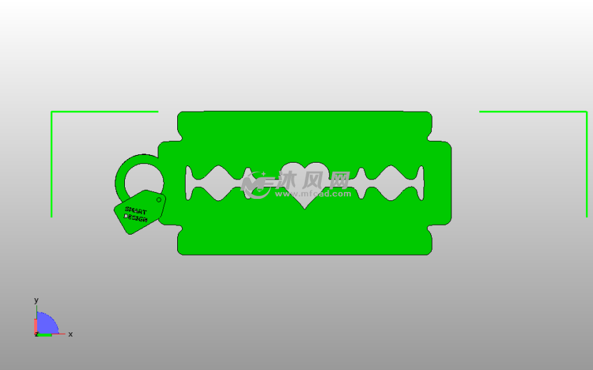 刀片钥匙链主视图