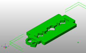 刀片钥匙链斜视图