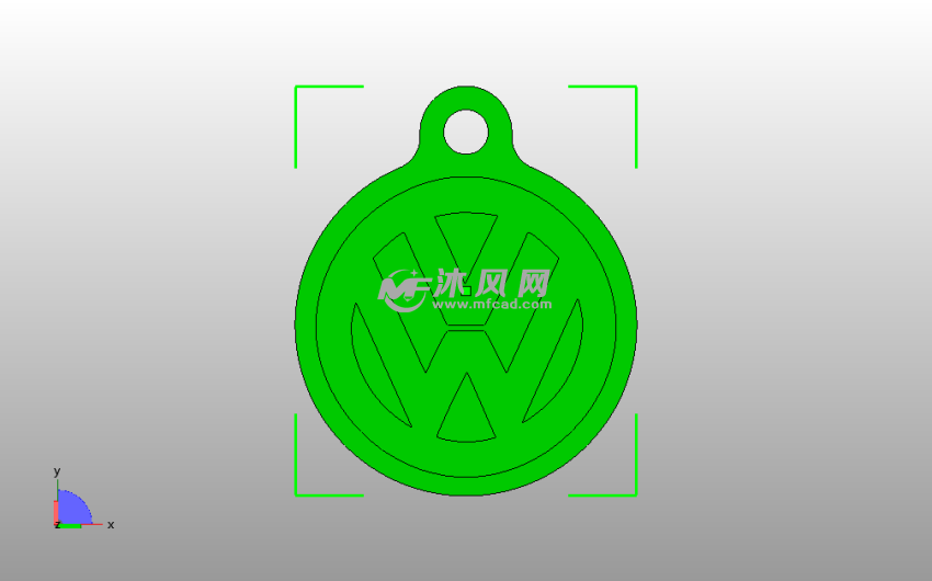 大众LOGO钥匙链俯视图