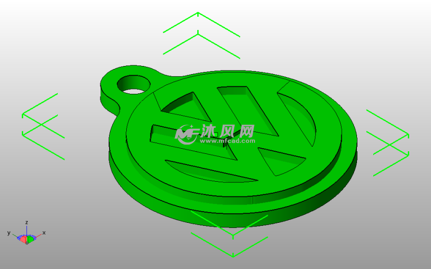 大众LOGO钥匙链斜视图