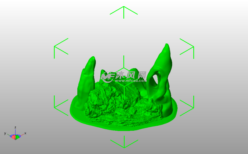 怪物石头模型斜视图