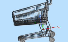 超市手推车三维建模