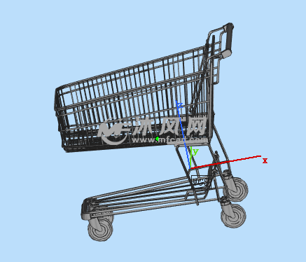 超市手推车三维建模